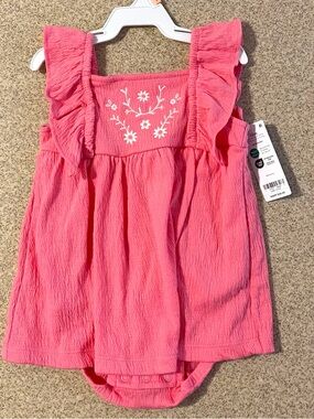 Carter's Ruffle Embroidered One-Piece Tank Dress